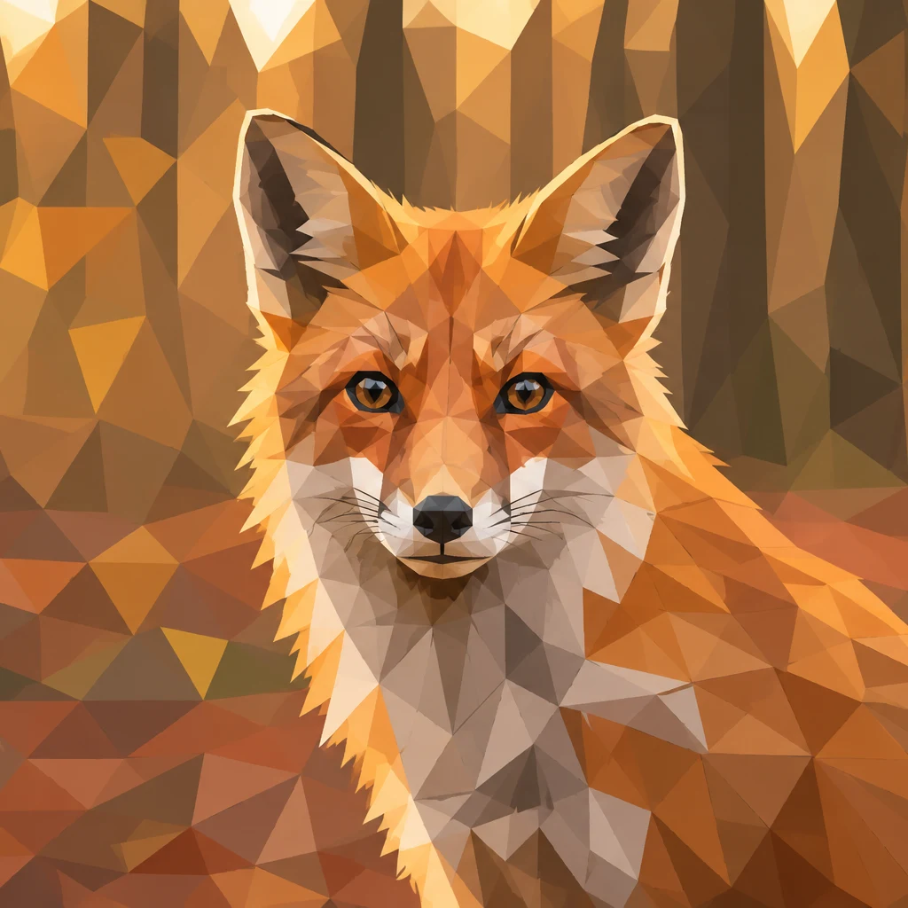 Faceted artwork after the low poly generator — Low poly generator wildlife demo